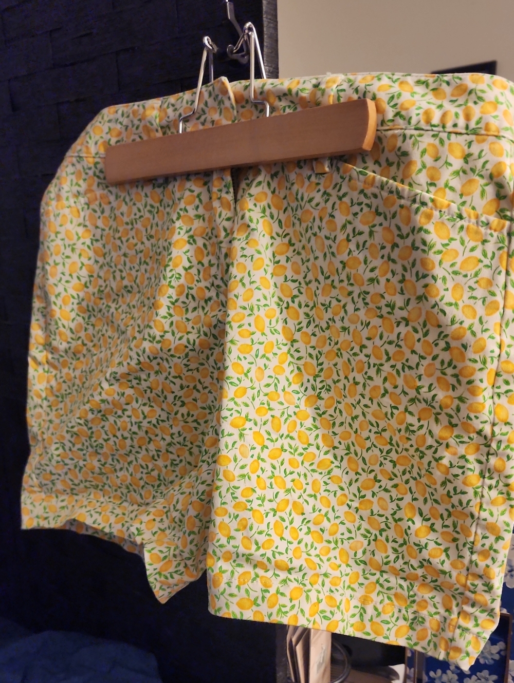 Lands' End Yellow Lemon Print Cotton Shorts